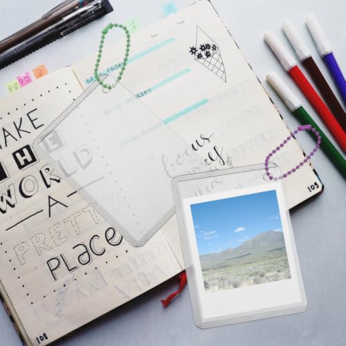 TEHAUX 10 Sets Photocard Holder Keychain, 3 inch Clear Photo Card Holder Sleeve Plastic Topload Picture Sleeves Protector for Kpop Photo Anime Cards Badges (Pack of 2) - size: 9.1X6.4X0.1CM (Pack of 2)