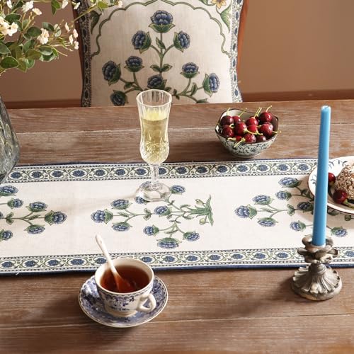 Patdrea Designer Elegant French Linen Table Runner,12"X118"-Ivar B - color: Ivar B Linen, size: 12"*118"