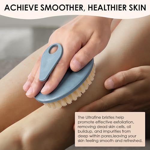 INNERNEED Food-Grade Soft Silicone Body Scrubber with PP Exfoliating Brush - color: (Set)pp Blue+silicone Black
