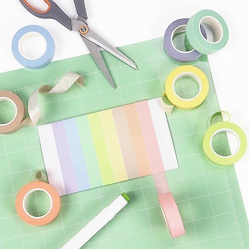 Hutou 8 Rolls Washi Tape Colored Masking Tape 1/2 Inch, Pastel Colors - color: Pastel