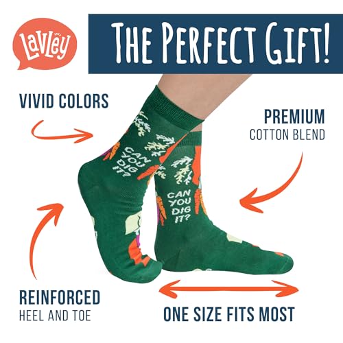 Lavley Women's Funny Socks Cute Novelty Gift for Women & Teens - color: Life's a Garden, Dig It