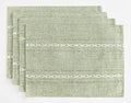 Wracra Cotton Linen Place Mats, Sage Green Embroidered Placemats Set of 4 - color: Hemstitched Sage Green, size: Placemats(Set of 4)