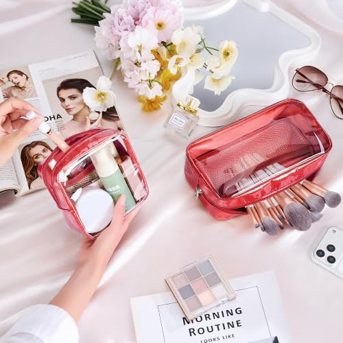 WLLWOO Clear Makeup Bag Mini Cosmetic Pouch Travel Toiletry Organizer - color: 1pcs-Mini-Red