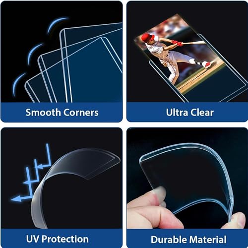310 Pcs Card Sleeves, Premium Plastic Top Loaders for Sports Cards - size: 110 Blue Sleeves + 200 Soft Sleeves