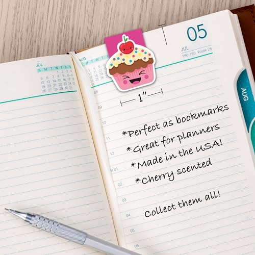 Re-marks Scented Tutti Frutti and Cherry Pie Magnetic Page Clips, 2 Sets of 4 Page Clips, 8 Clips Total