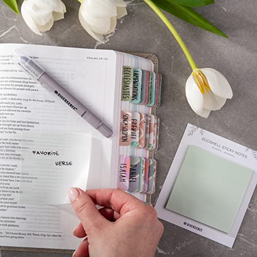 DiverseBee 50 Sheets Pastel Transparent Sticky Notes, 3x3” Clear Sticky Tabs, Translucent Page Flags Book Markers Stickers, Planner Accessories, Bible Journaling Study Office Supplies (Eggshell) - color: Eggshell