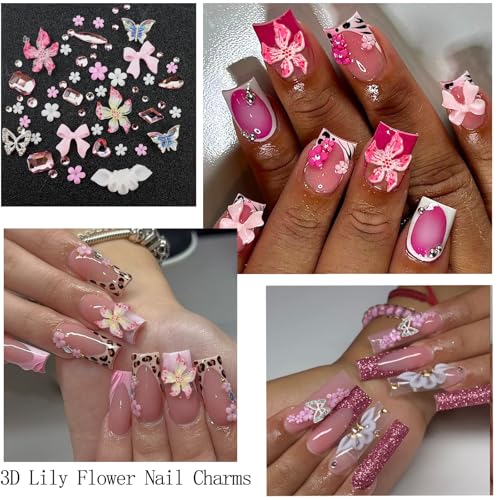 Nail Charms with Pink Rhinestones for Women Nail Design - color: Colorful-18