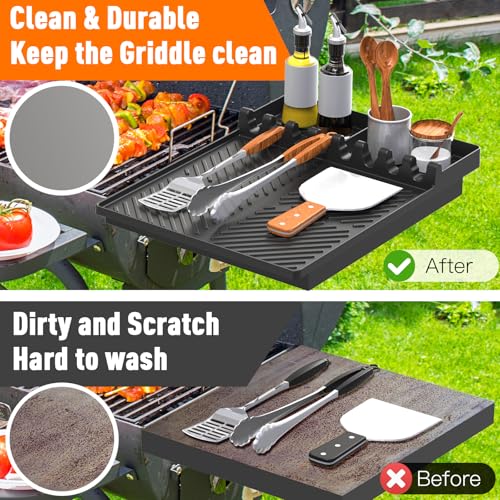 Silicone Grill Mat Compatible with Blackstone, Black - color: Black