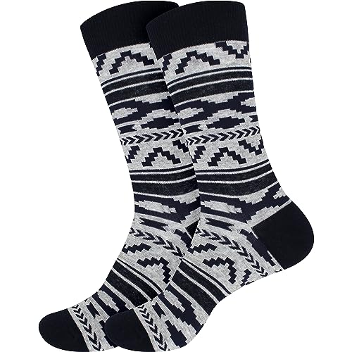 BambooMN Men's Cotton Colorful Design Fashion Novelty Dress Socks - color: Color 2 - 2 Pairs, size: 5-9