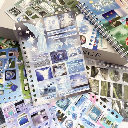 Dreamcore Japanese Sticker Book, Nature Sceneery Scrapbook Stickers for DIY - color: Ruin