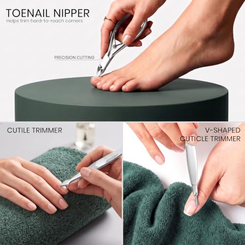 Utopia Care Manicure Set Professional Nail Clippers Kit - color: Green, size: Pack of 16