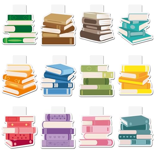 Yopyame Cute Magnetic Bookmarks Bulk - 36PCS Book Tracker Magnetic Bookmarks 12 Bookshelf Design Bookmark for Book Lovers Kids Double Sided Reading Page Markers for Adults Reading Lovers Classroom - style: Book