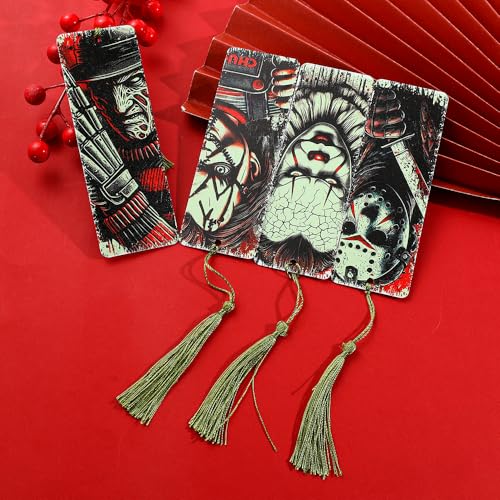 4 Styles Clown Halloween Character Acrylic Reading Bookmarks Set - color: 4pcs Killer a