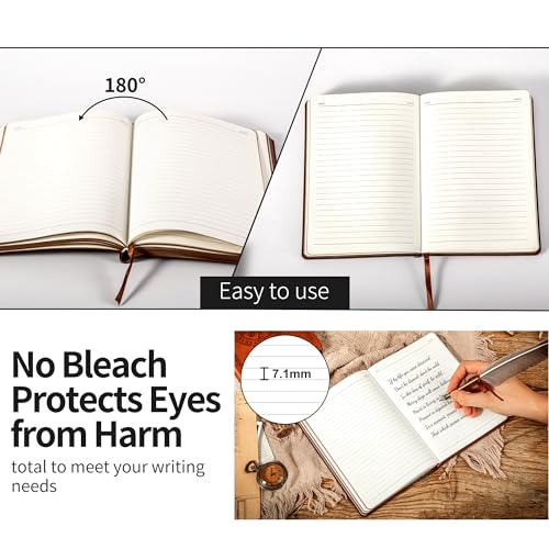 CAGIE Journal for Men Women Leather Vintage Diary Journaling Notebook Black - color: A-Black, size: A5
