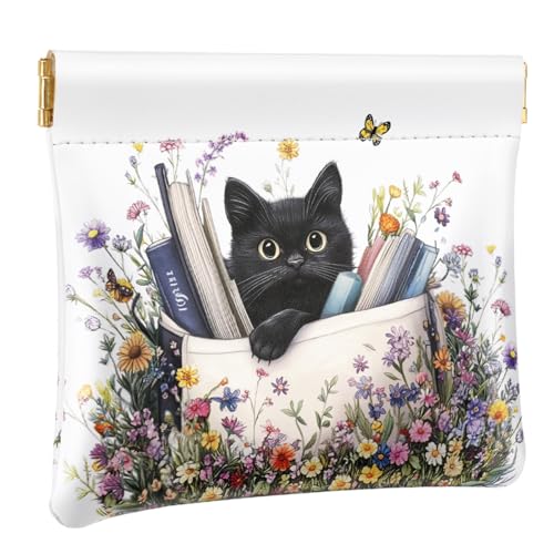 Cat Squeeze Coin Purse Pouch Small Makeup Bag for Purse - color: Cute Cat, size: Small (4.4"x3.85")