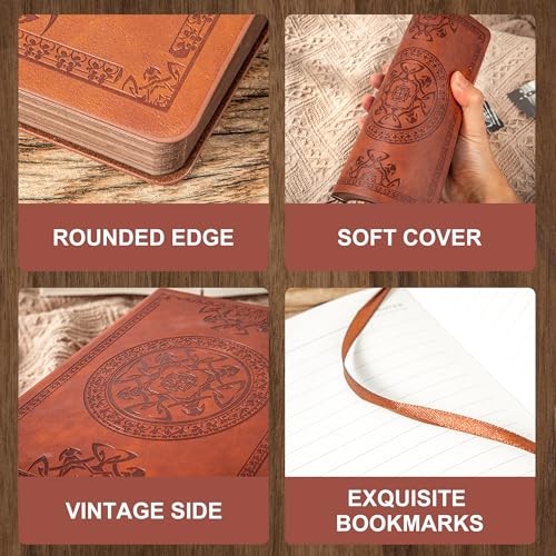 CAGIE Leather Journal for Men Women Vintage Notebook Diary, A5, 2 Pack - color: Black Brown, size: A5