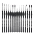 PANDAFLY Detail Paint Brushes Set for Fine Detailing & Art Painting, 15pcs - size: 15 Size