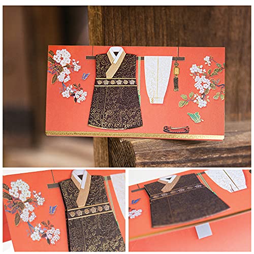 (Pack of 6) Korean Traditional Clothes - Hanbok envelope Money Gift Envelopes for New Year, Birthday, Wedding