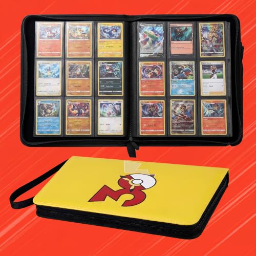 Card Binder, 9 Pocket 540 Card for Collectible Trading Card Albums - color: 540-YELLOW-1