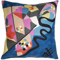 Wool Cotton Blend Abstract Flow Plush Pillow Cover - 18x18, Indoor and Outdoor - color: Blue