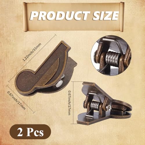CRASPIRE 2Pcs Musical Note Theme Journal Clip Metal Book Vintage Antique Bronze Paper Binder Clips Decorative Page Holder Travelers Notebook Sketchbook Organizer School Office Accessories - style: Musical Note