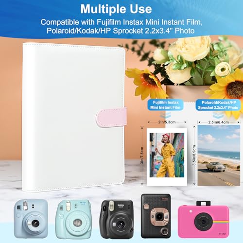 4 Pocket Trading Card Binder Holds 200 Cards, 25 Removable Double-Sided Sleeves, Baseball Card Album, Compatible with Sports, TCG & Game Cards, Card Collection Storage (Pink) - color: White-Pink