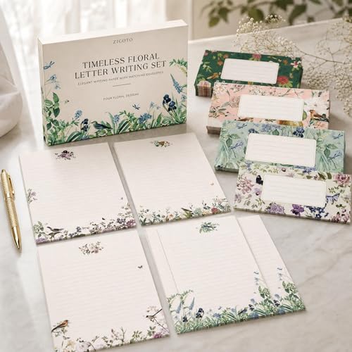Beautiful Stationery Set with Envelopes - Lined Letter Writing Paper
