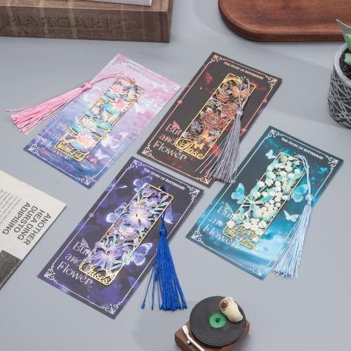 4 Butterfly Metal Bookmarks, Very Suitable for Female Readers (BKM-068-F4) - color: Butterfly Series(bkm-068)