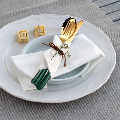 MURRI&MURRDI Travel Stainless Steel Cutlery Set for 1, Reusable Flatware Set with Case, Camping Silverware Set for Work, Knife Fork Spoon Utensil Set 3 Piece (Green Gold) - color: B- 3 Green Gold