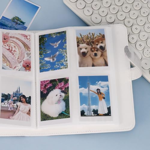 256 Pockets Photo Album for 2x3 Inch Photo, Kpop Photocard, Leather Cover, Photo Album Book Fit for Fujifilm Mini 12/11/9/8/EVO/Link/Liplay Instant Flims (White marble, 256 Pockets) - color: White marble, size: 256 Pockets