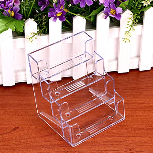 Hipiwe Clear Acrylic Business Card Holder Stand for Desk, 4-Tier 2 Packs - color: Transparent