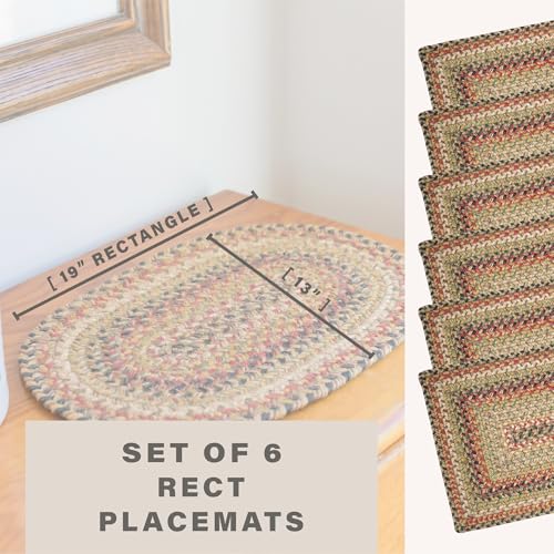 Homespice Kingston Jute Braided Placemats, Rect 13x19 Set of 6 - color: Kingston