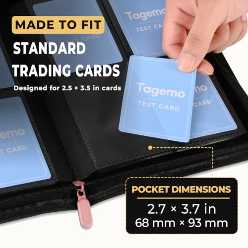 4 Pocket Card Binder, 160 Pockets Mini Trading Card Binder with Side Loading Pockets, Zip Closure and Water-Resistant Diamond-Textured Cover for TCG and Sports Cards - color: Pink, size: 4-Pocket