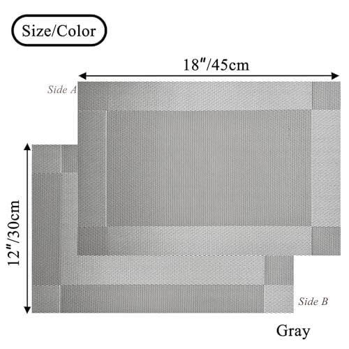 Vinyl Placemats Heat-Resistant Table Mats Washable Easy Clean Plastic Placemats for Dining Table Set of 4 (Gray) - color: 01: Gray, size: 4 Placemats