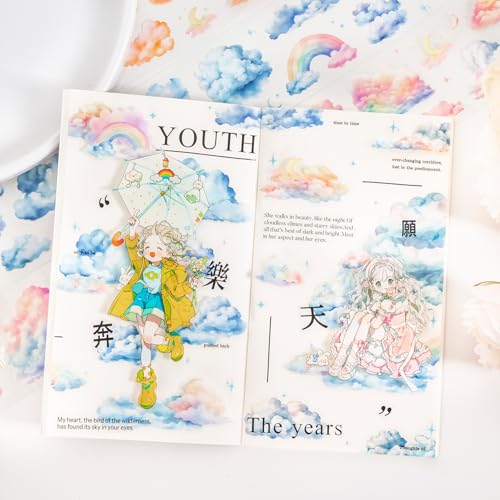 6 Rolls Pre-Cut Cloud PET Tape for Scrapbook Journaling - style: A Cloud