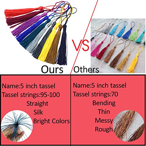 100Pcs 5 Inch Silky Bookmark Tassels for Jewelry, Souvenir(Navy Blue) - color: Navy Blue