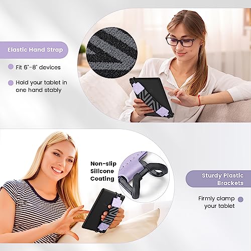 MoKo Security Hand-Strap for 6-8" Kindle eReaders Fire Tablets, Taro Purple - color: 2-taro Purple, style: Patterned Strap