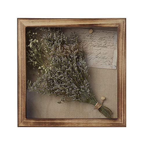 Freezing point Shadow Box Frame 10x10 Shadow Box Display Case with Linen Back Memorabilia Awards Medals Bouquet Photos Badge Baby Memory for Keepsakes Wedding Flower Pet Memorial Picture Flower - color: Carbonized, size: 10×10