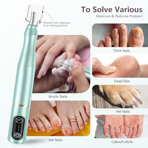 TUOBEO Cordless Nail Drill Electric Nail File Kit, Rechargeable Efile Set - color: Mint Green
