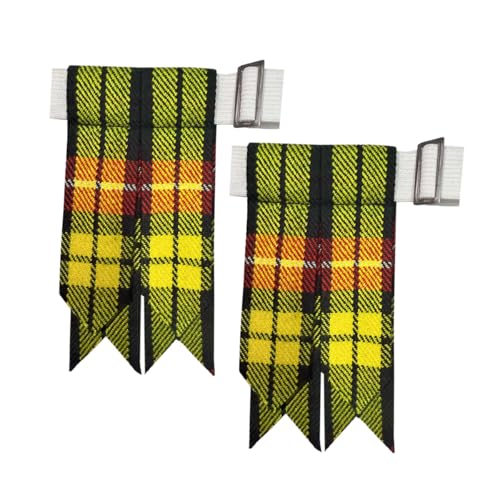 Men's Men's Tartans Kilt Flashes with Heavy Buckle Elastic Adjusters Fit - color: Buchnan