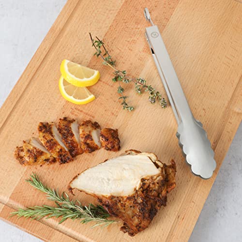 Martha Stewart Richburn 9-Inch Stainless Steel Kitchen Tongs – Durable and Heat-Resistant Cooking and Serving Tool - size: Tongs (9")