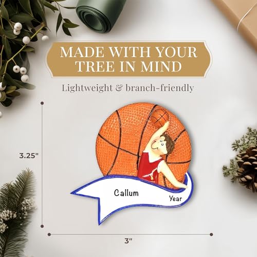 Personalized Basketball Ornament 2026 for Boys, Dunking - color: Basketball - Boy
