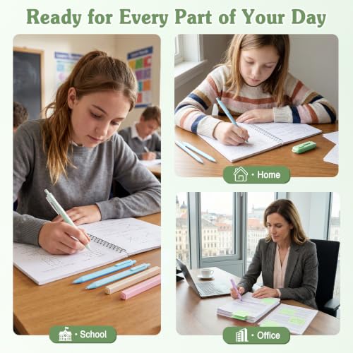 MoKo Pencil Case with Supplies, 49Pcs Aesthetic School Set, Green - color: Green-49P