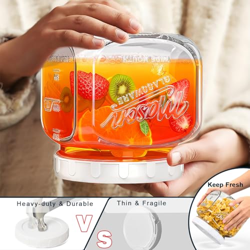 Glass Cookie Jar with Airtight Lid, 2 Pack 64 Oz Canning Jars - color: 64oz-Square-2 Pack-Screw Lid