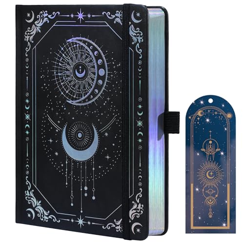 TIEFOSSI Dot Journal Notebook for Women Men, 160GSM Notebook - color: Black silver, size: Dot