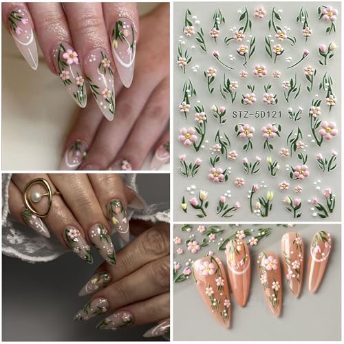 Strawberry Nail Stickers for Nail Art Flower Nail Decals for Women - color: Colorful-17