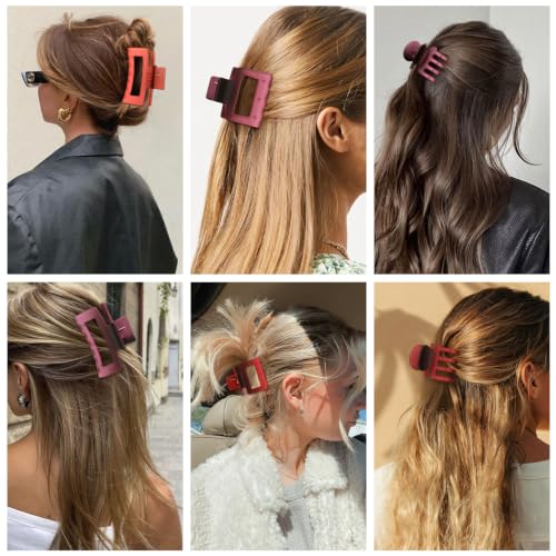 SMKSL 12 Pcs Hair Claw Clips for Women & Girls 3 Styles Hair Accessories - color: Tropic Heat Ombre