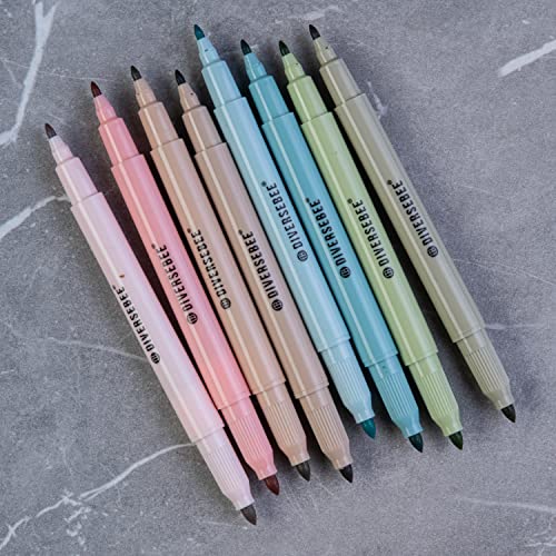 DIVERSEBEE Dual Tip Bible Highlighters and Pens No Bleed, 8 Pack Assorted Colors Quick Dry Highlighters Set, Cute Markers, Bible Study Journaling School Office Supplies and Accessories (Earthy) - color: Earthy