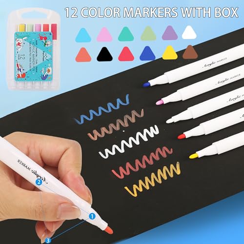 42 PCS Aesthetic School Supplies with Large Pencil Case, 12 Marker Pens with box, 5 Black Ink Gel Pens, 6 Mechanical Pencils Set, Sticky Notes, Complete Essentials Stationery Kit for Students - color: Black