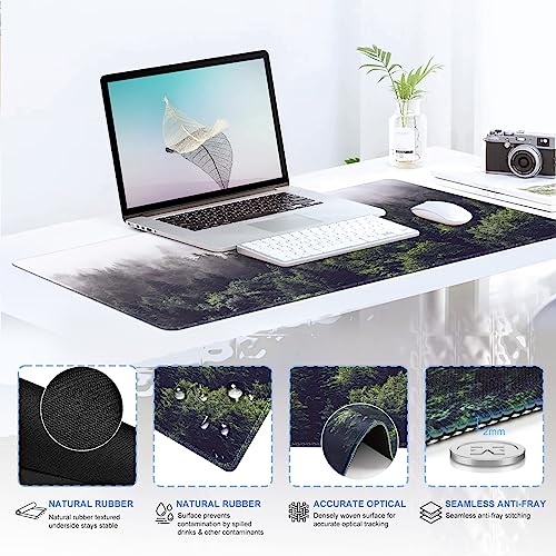 iCasso Forest Computer Pad 35.4"x15.7", Desk Blotter for Classroom - color: Forest
